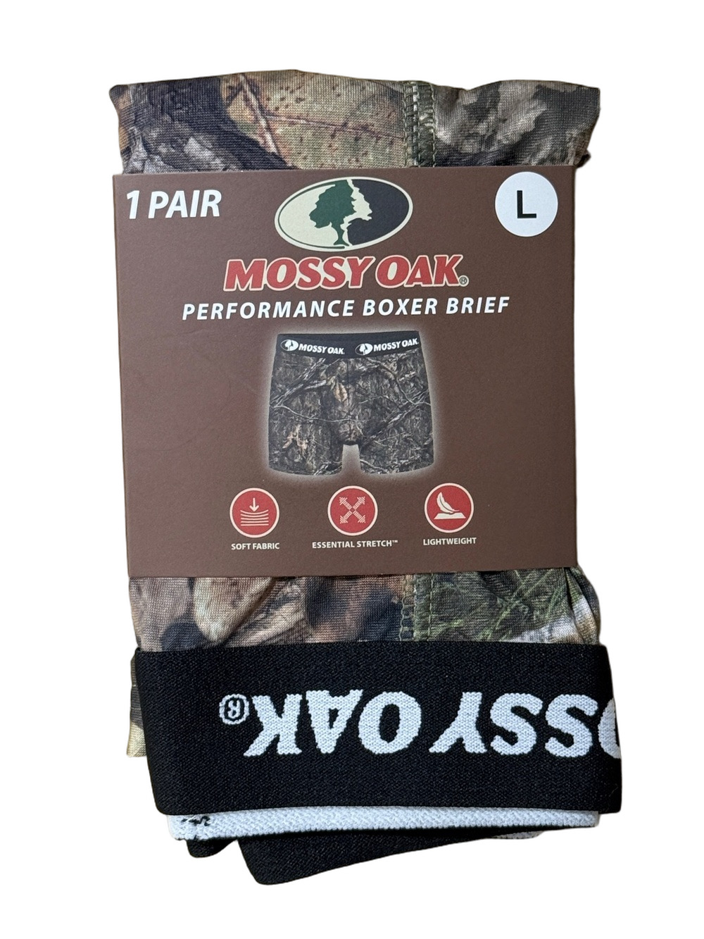 Mens Camouflage Performance Boxer Briefs - Size Large - Mossy Oak - NWT